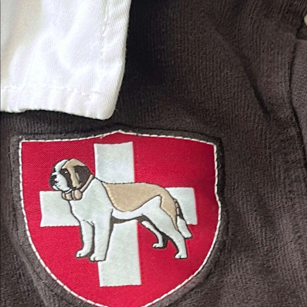 Boys Gymboree Saint Bernard Rescue Dog Brown Long Sleeve Rugby Shirt Size 8